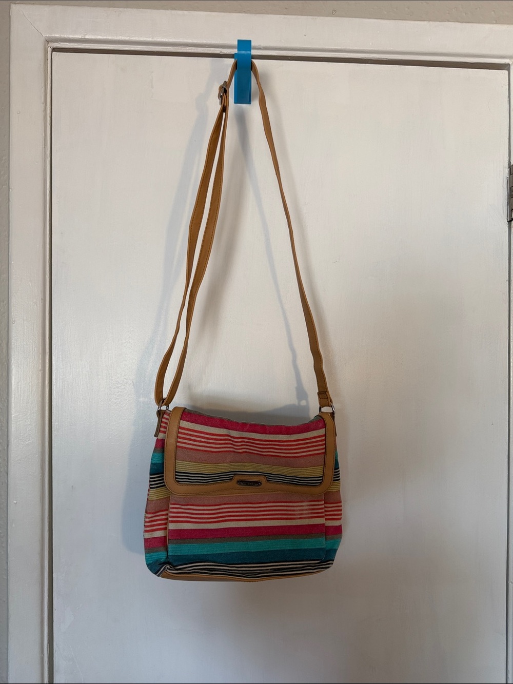 RELIC Striped Canvas Crossbody Bag in Multicolor
